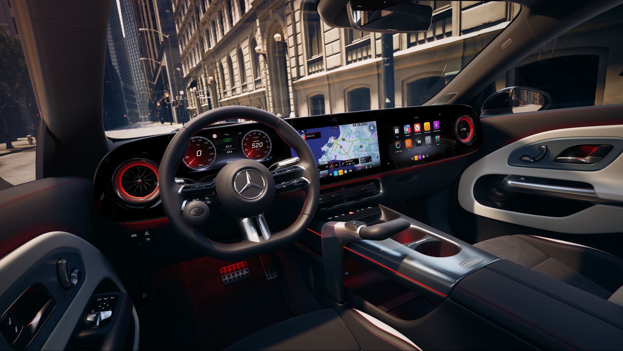 Commandes manuelles | Systèmes d’aide à la conduite | Mercedes-Benz La vue latérale d'une Classe T transformée pour les personnes à mobilité réduite et un joueur de basket-ball en fauteuil roulant.